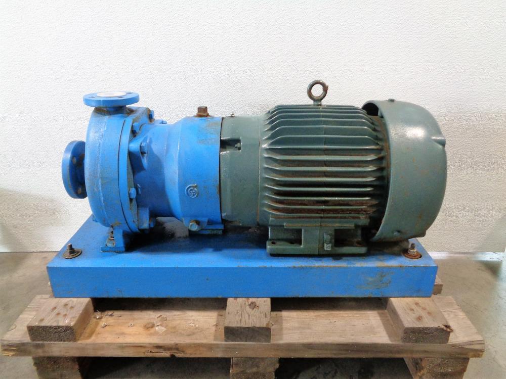 Goulds 3298 Chemical Process Pump 1" x 1.5"-8" Tefzel Lined w/ 7.5HP Motor